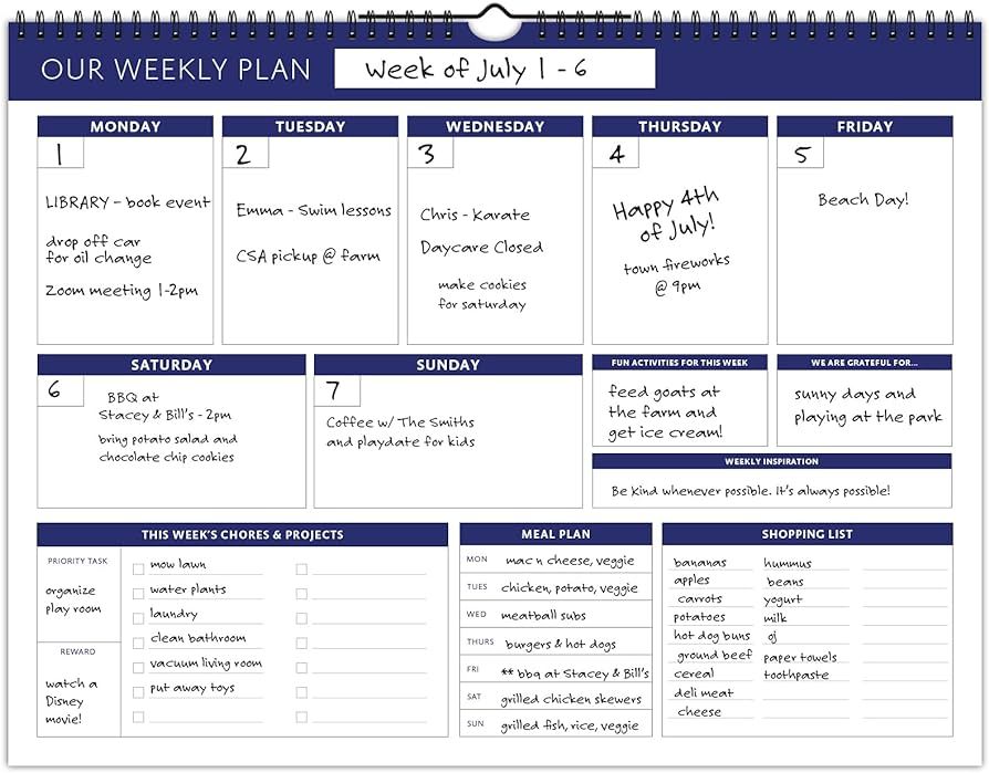 Global Printed Products Weekly Family Planner - 52 Undated Weeks for Planning and Organizing Fami... | Amazon (US)