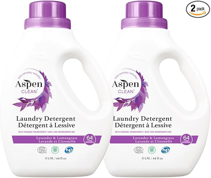 AspenClean Natural Laundry Detergent Lavender & Lemongrass - 100% Natural, Organic, HE Liquid Lau... | Amazon (US)