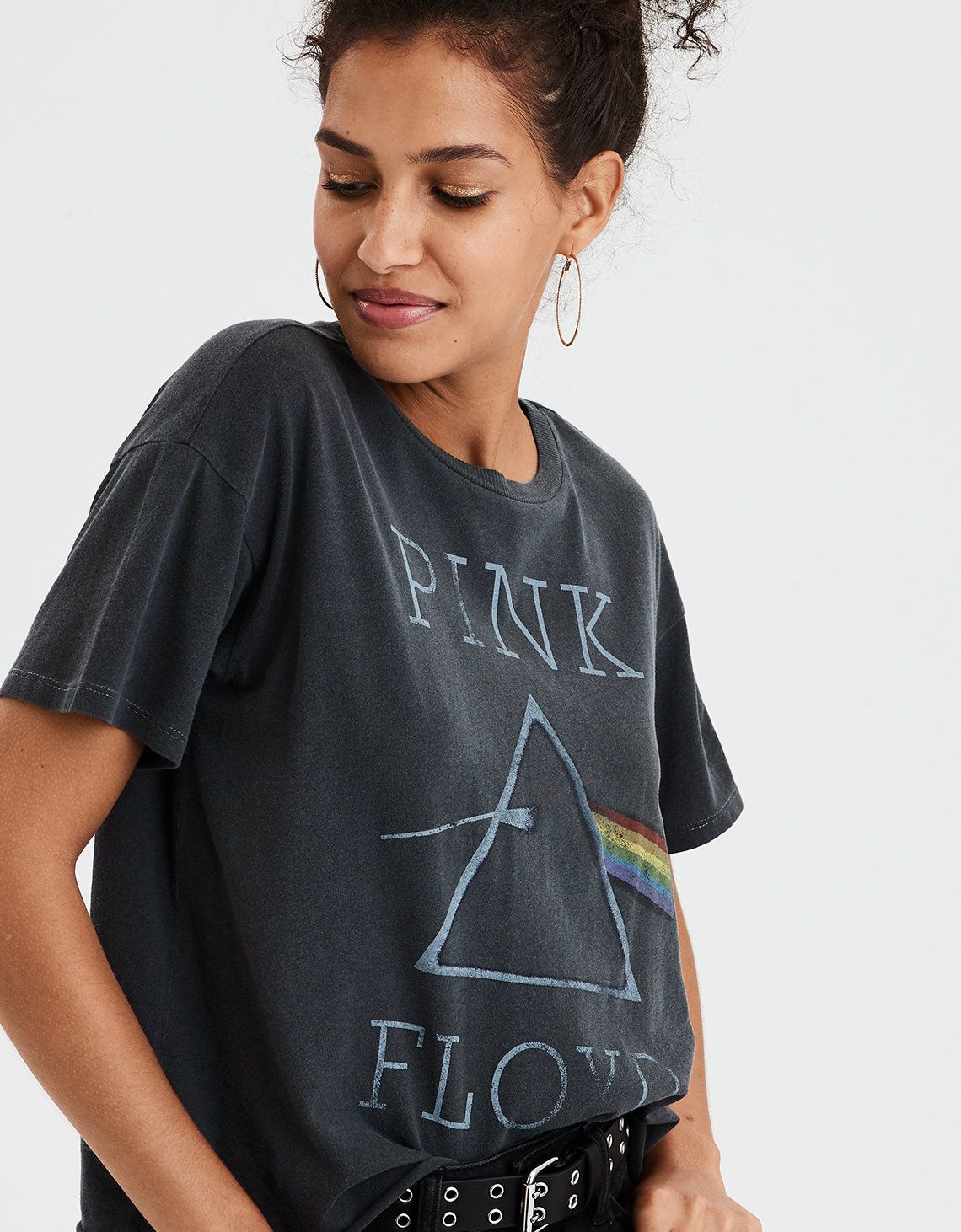 AE Pink Floyd Graphic Band Tee, Washed Black | American Eagle Outfitters (US & CA)