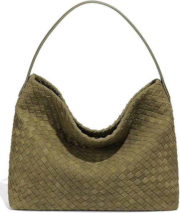 Slouchy Suede Woven Hobo Bags Women Trendy Suede Purse Crossbody Crescent Shoulder Satchel Bag To... | Amazon (US)