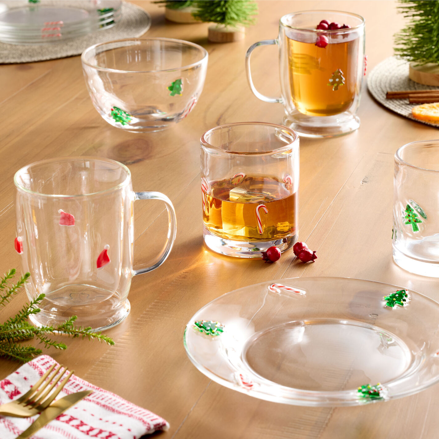 Charm Christmas Tree and Candy Inlay Glass Salad Plate | World Market