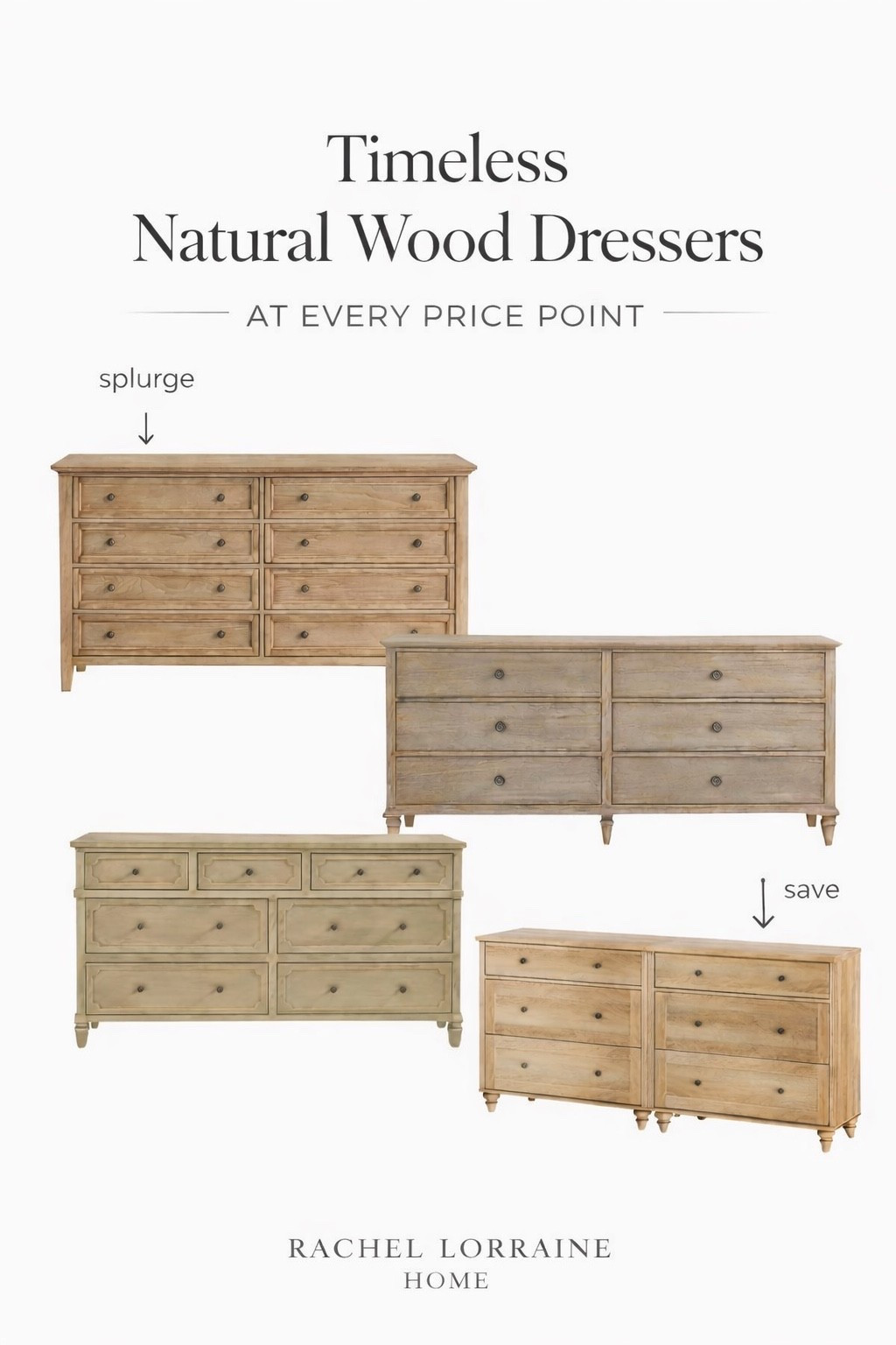 
Rounding up timeless natural wood dressers with classic silhouettes that will look beautiful for years to come. I included options at every price point, from budget friendly to splurge worthy, so you can find the right fit for your space. Shop them below.

#LTKHome