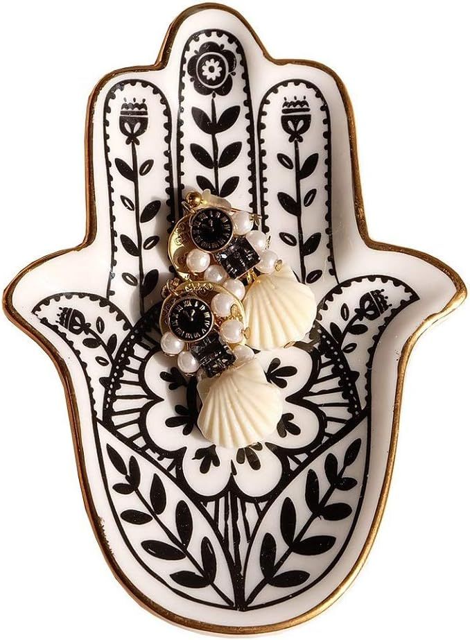 in&out Trinket Dish Hamsa Ring Dish Holder Small Jewelry Tray Decorative Plate | Amazon (US)