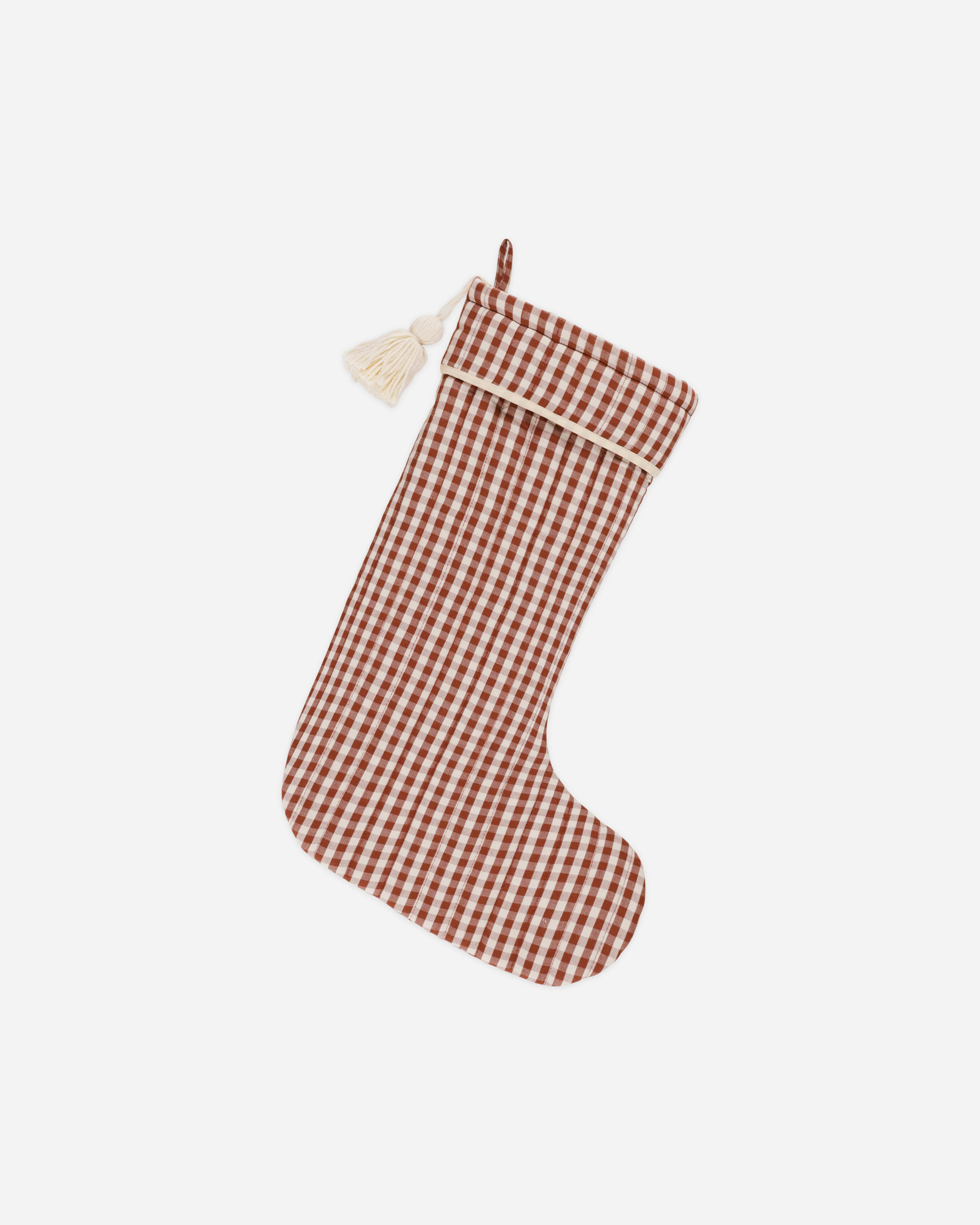 Christmas Stocking || Brick Gingham | Rylee + Cru