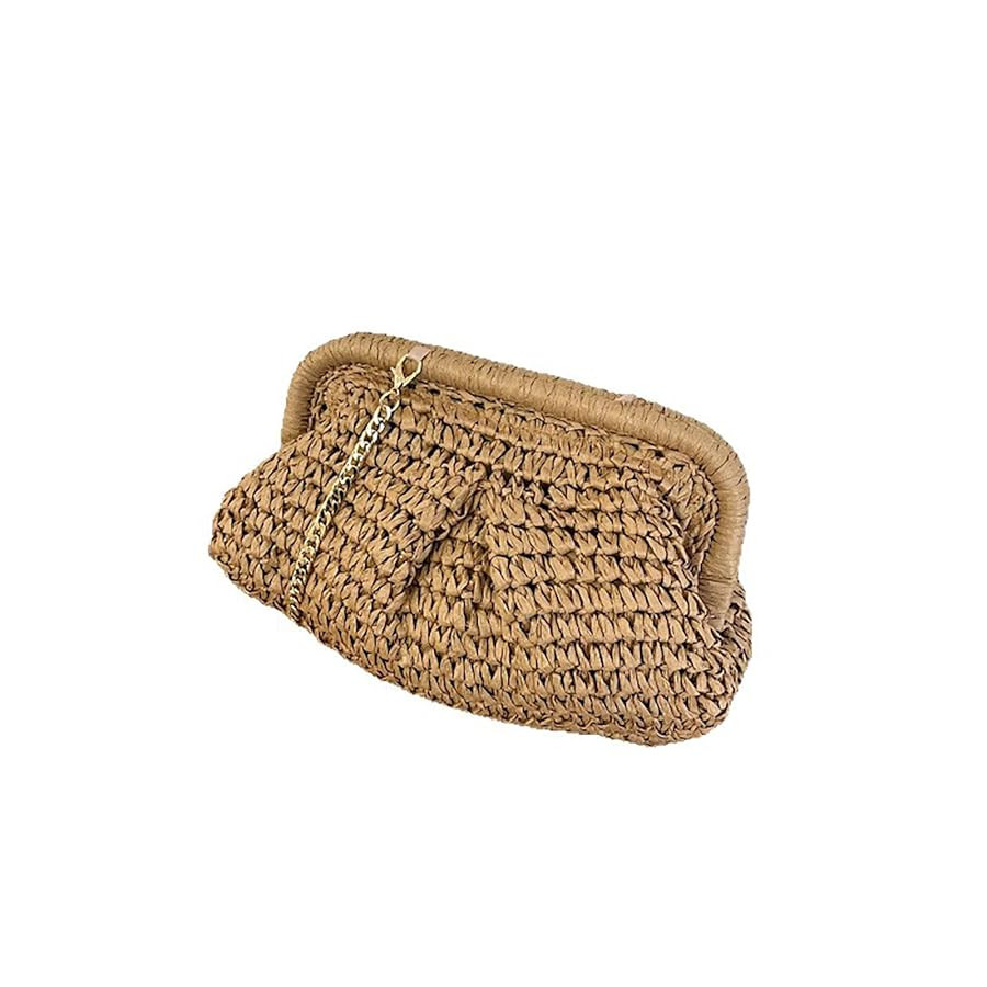 Tabeskly Straw Clutch Purse Beach Bag for Women Uk Woven Tote Summer Raffia Ladies Holiday Dumpli... | Amazon (UK)
