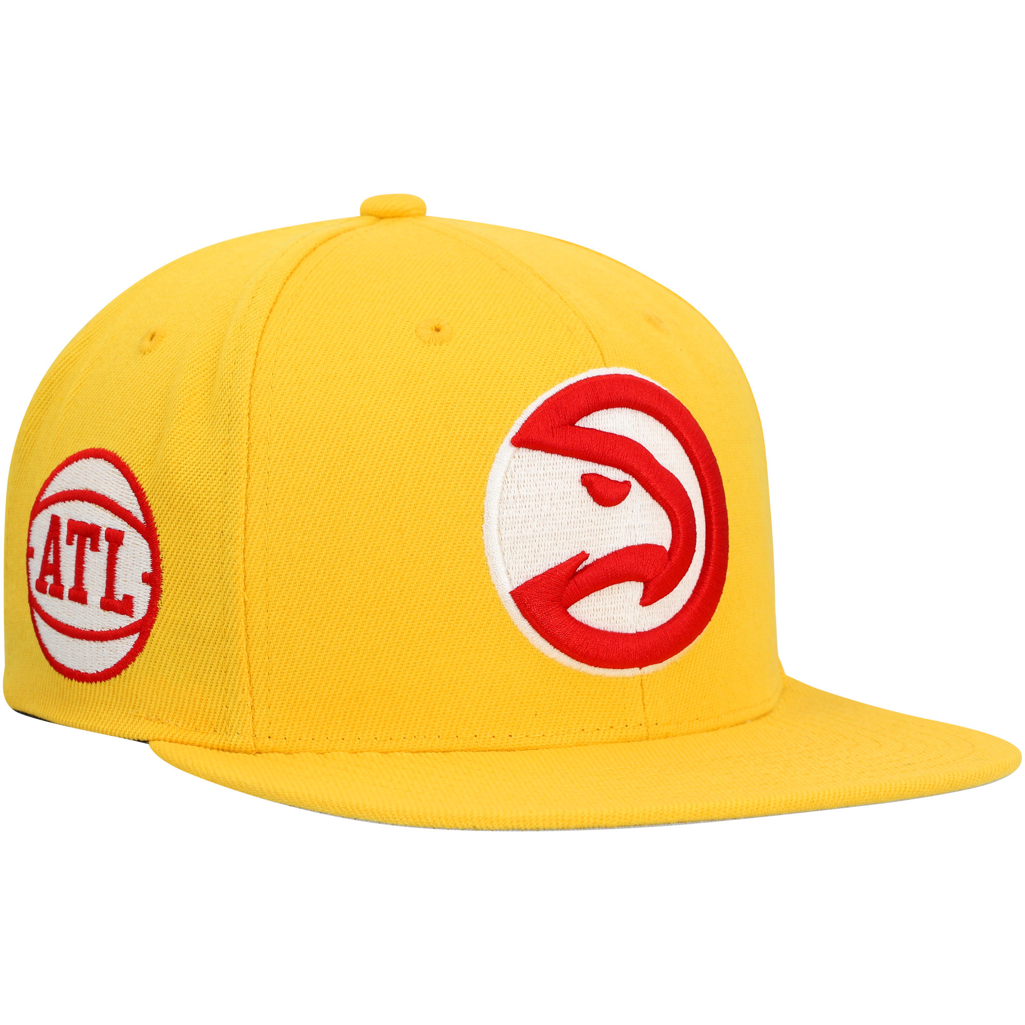Men's Mitchell & Ness Yellow Atlanta Hawks Side Core 2.0 Snapback Hat | Fanatics