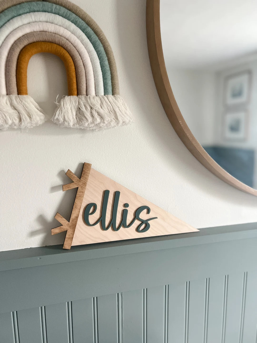 Pennant Flag Name Sign, Pennant Nursery Decor, Gallery Wall Decor, Baby Name Sign, Toddler Name S... | Etsy (US)