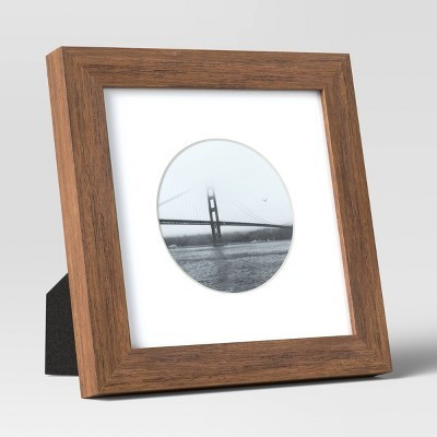 6" x 6" Matted to 4" x 4" Single Image Table Frame with Circle Brown - Threshold™: Polystyrene Material, Easel Back | Target