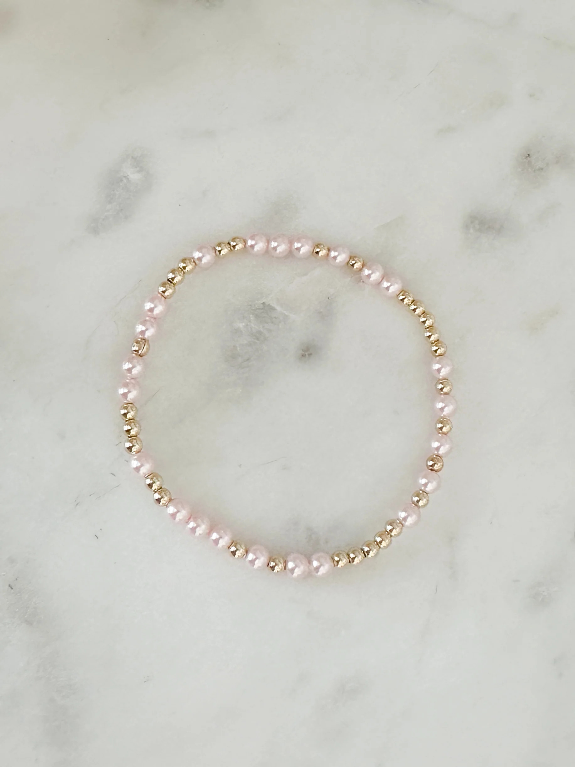 BLUSH Emma Pearl Beaded Stretch Bracelet | Carin Rose