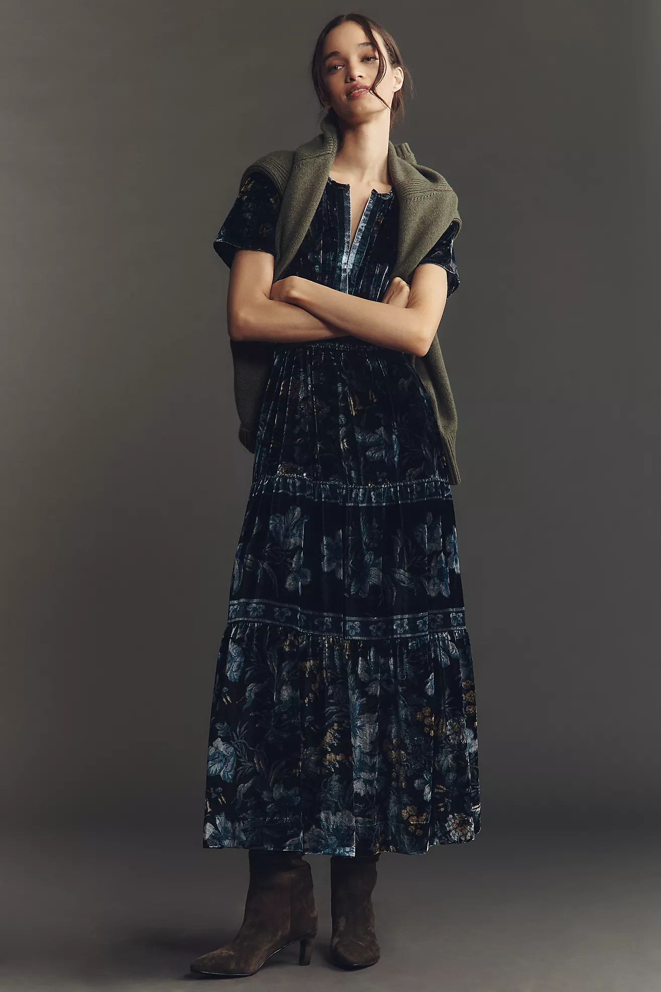 The Somerset Velvet Maxi Dress | Anthropologie (US)