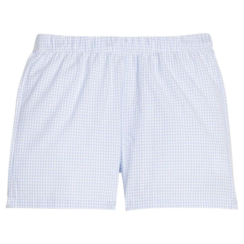 Little English Basic Short - Light Blue Seersucker Gingham | JoJo Mommy