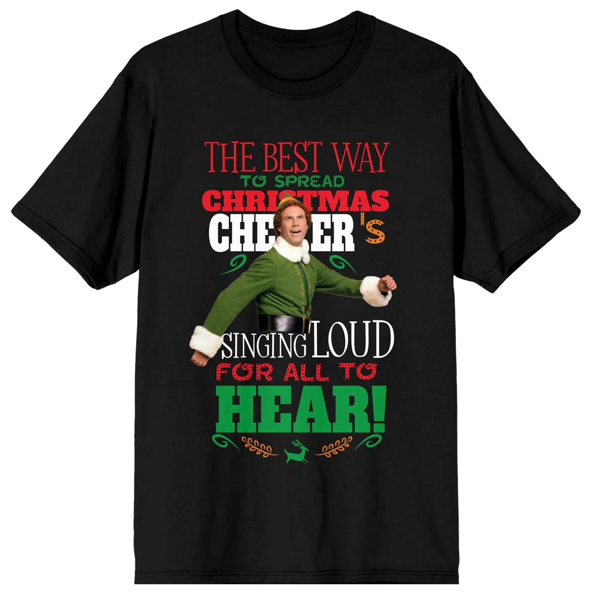 Elf Christmas Cheer Women's Black T-shirt
-XXL | Walmart (US)