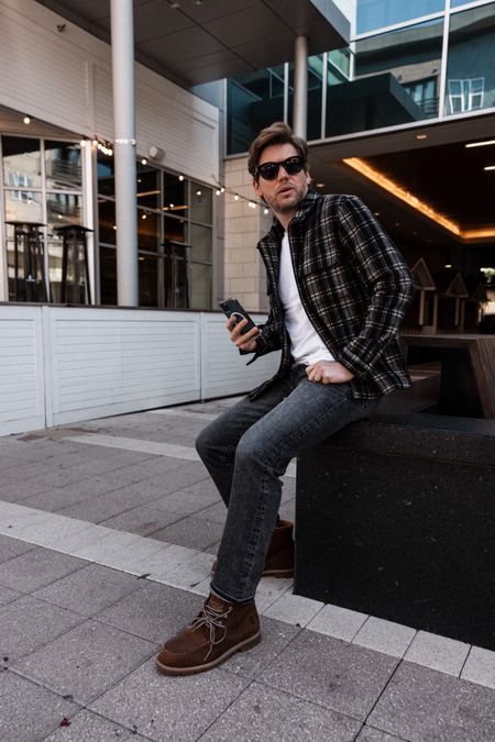 Taking a five minute break from holiday shopping. 🎁 This season give the menswear staples: a great pair of boots, classic straight leg denim, a versatile shirt jacket, and update basic tees. 

#LTKfindsunder50 #LTKfindsunder100 #LTKmens