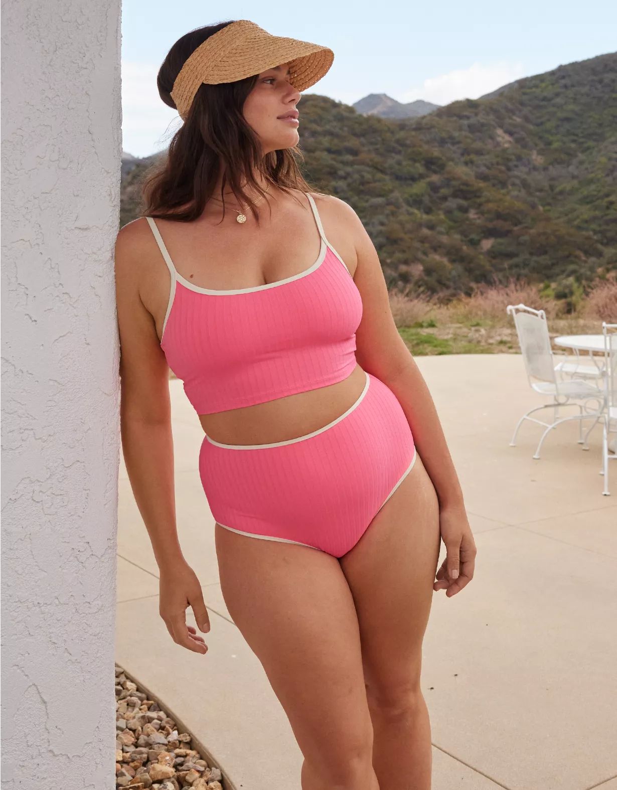 Aerie Wide Rib Scoop Longline Bikini Top | American Eagle Outfitters (US & CA)