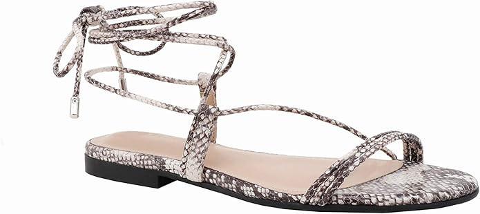 The Drop Women's Samantha Flat Strappy Lace-Up Sandal | Amazon (US)