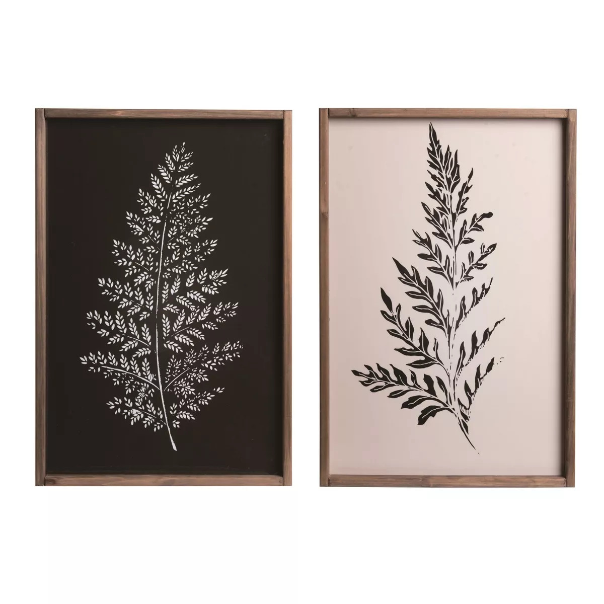 Transpac Wood 24.25" Multicolor Spring Calming Fern Wall Decor Set of 2 | Target