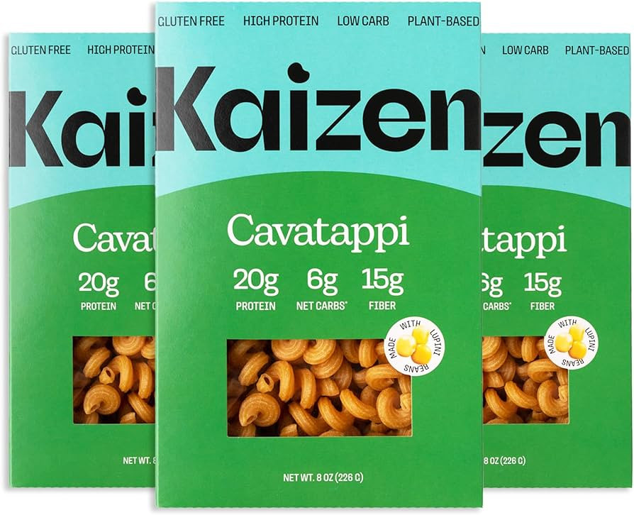 Kaizen Low Carb Keto Pasta Cavatappi - High Protein (20g), Gluten-Free, Keto-Friendly (6g Net), P... | Amazon (US)