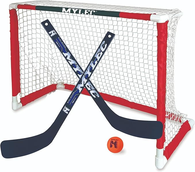 Mylec MINI Hockey Set - 1 x MINI PVC Hockey Goal (30.5" x 23"), 2 x Plastic MINI Player Sticks (L... | Amazon (US)