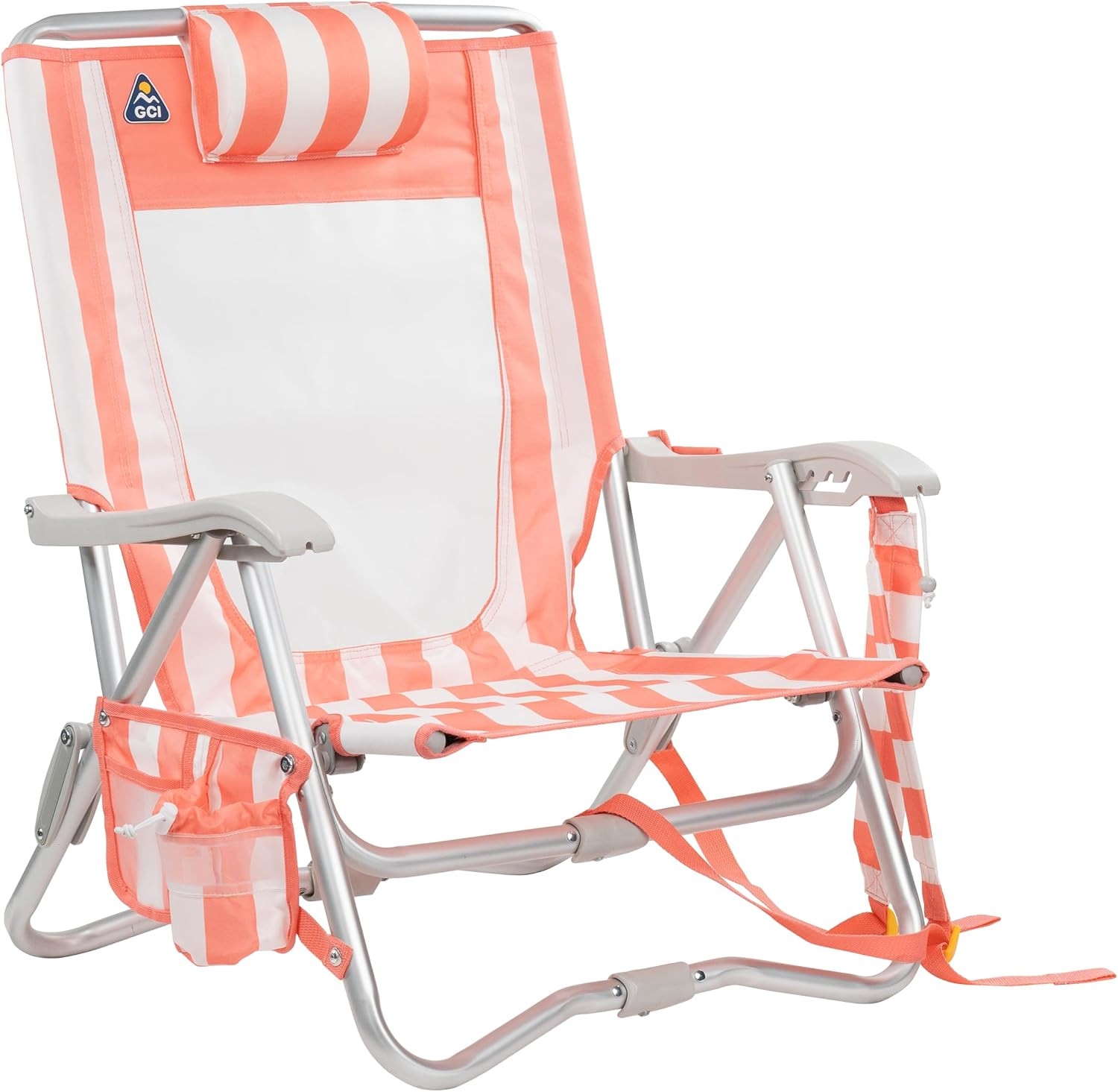 GCI Outdoor Sidekick Beach Chair - Coral Stripes | Amazon (US)