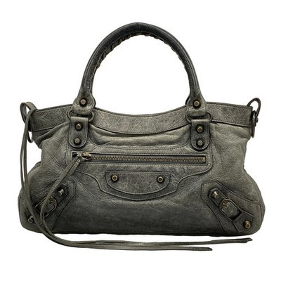 Auth BALENCIAGA The First 103208 Dark Gray Leather Handbag | eBay US