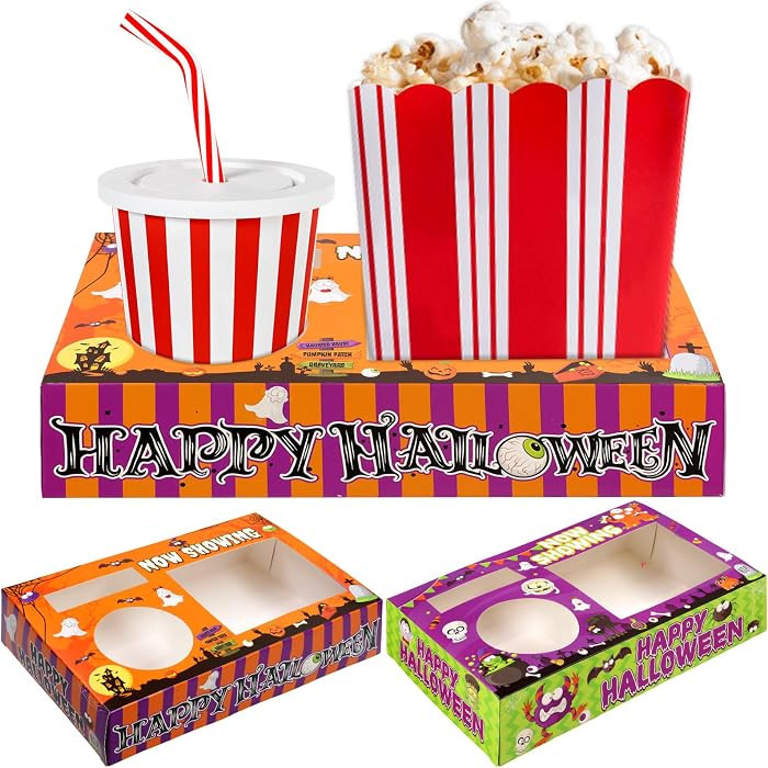 WorldBazaar 20 Pcs Halloween Party Supplies Paper Snack Trays | Amazon (US)