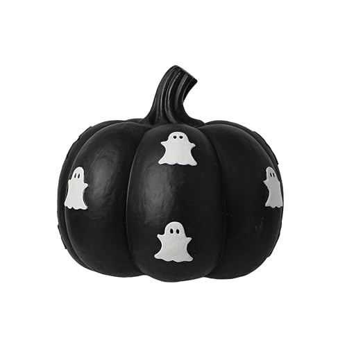 Roccadecor Halloween Black Pumpkin Decorations with Cute White Ghosts for Halloween Table Centerpiece Indoor Decor | Amazon (US)