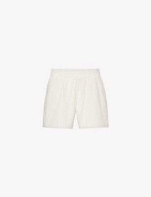 GOOD AMERICAN - Stripe-pattern elasticated-waist cotton-blend poplin shorts | Selfridges.com | Selfridges