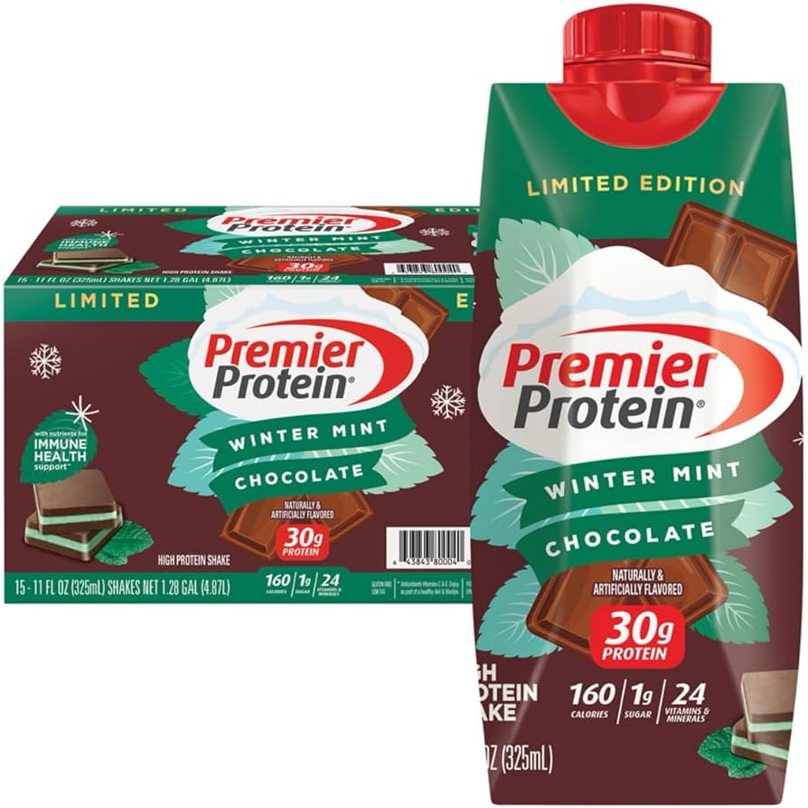 Premier Protein Winter Mint Chocolate Protein Shake 11 Fl Oz (Pack of 1) | Amazon (US)