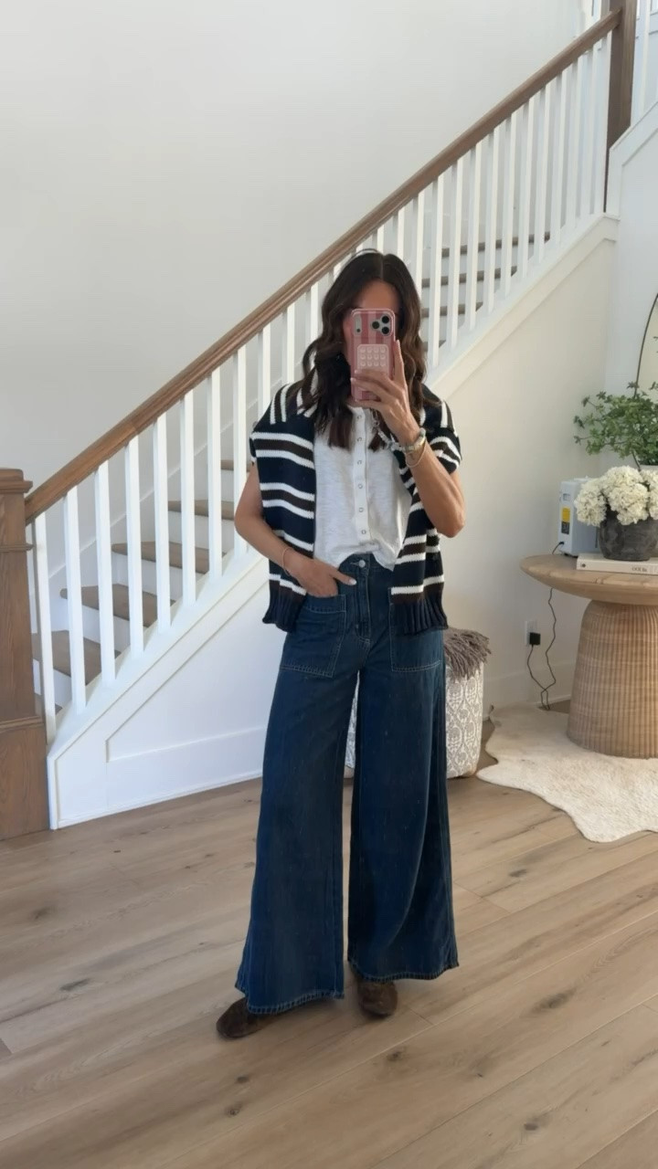 Target wide leg jeans, I'm in size 2.

#LTKOver40 #LTKootd