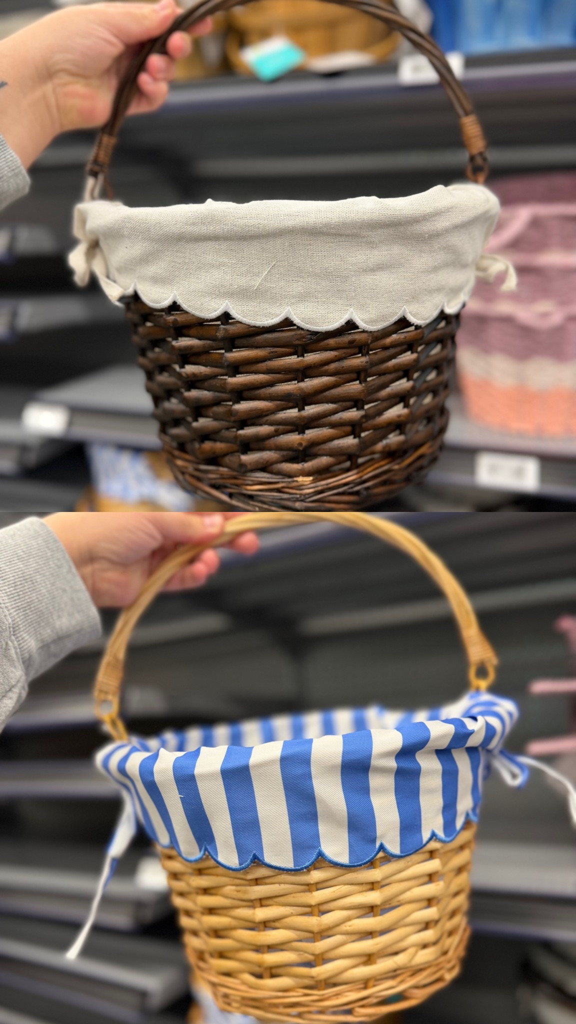 These adorable Easter baskets are selling fast!! They are the perfect size and under $10! Link below. #ad #Walmart #Easter2026