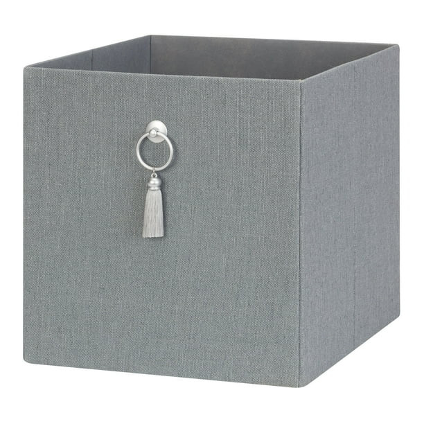 Better Homes & Gardens Fabric Storage Bin with Tassel, Multiple Colors | Walmart (US)