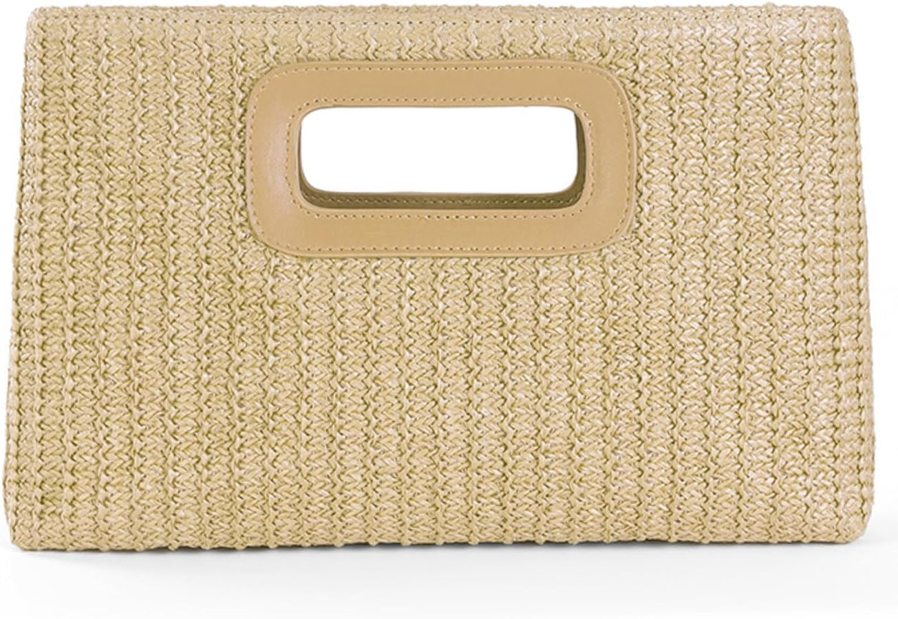 Top Handle Straw Clutch Purses for Women Summer Evening Handbag Vacation Handbags Raffia Woven Be... | Amazon (US)