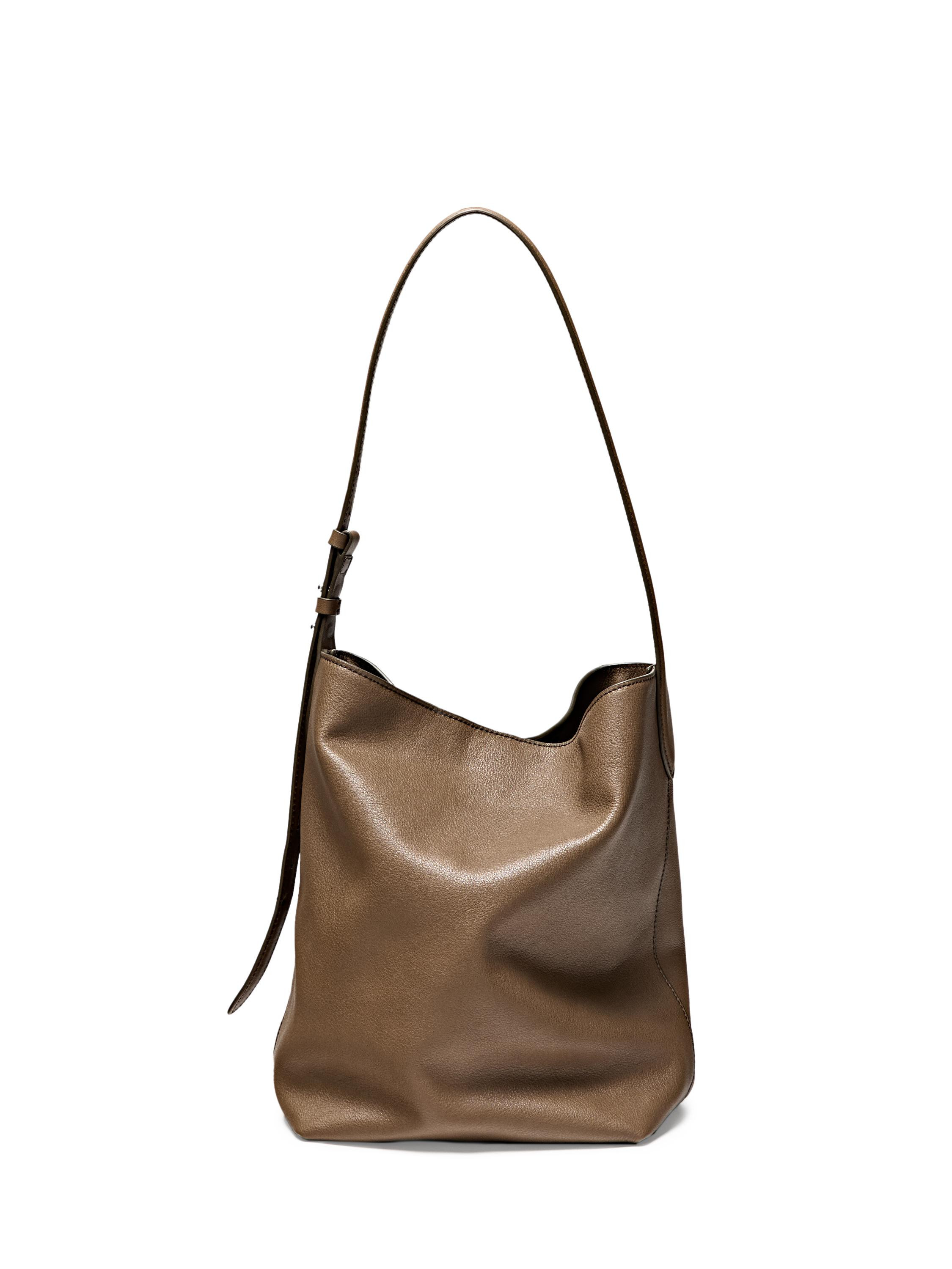 Nappa leather bucket bag | Massimo Dutti US