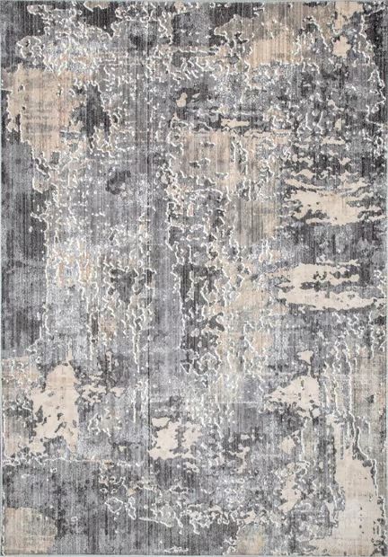 Silver Abstract Canvas 3' x 5' Area Rug | Rugs USA