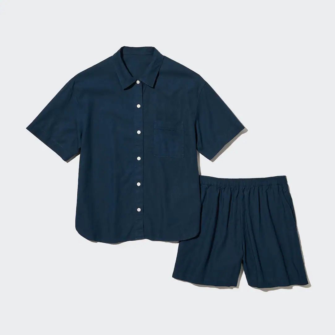 Leinenmix Kurzarm Set mit Shorts | UNIQLO (DE)