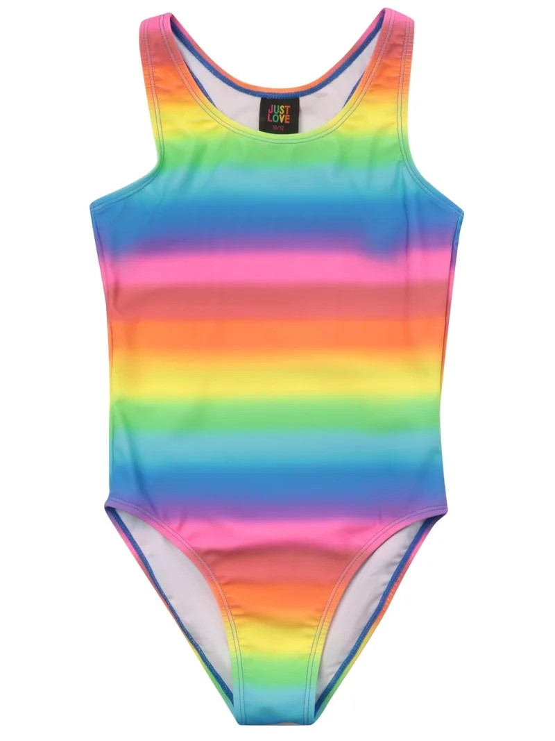 Just Love Girls One Piece Bathing Suits Swimwear for Girl (Ombre Rainbow, 10-12 Years) | Walmart (US)