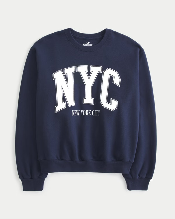 Easy NYC New York City Graphic Crew Sweatshirt | Hollister (US)