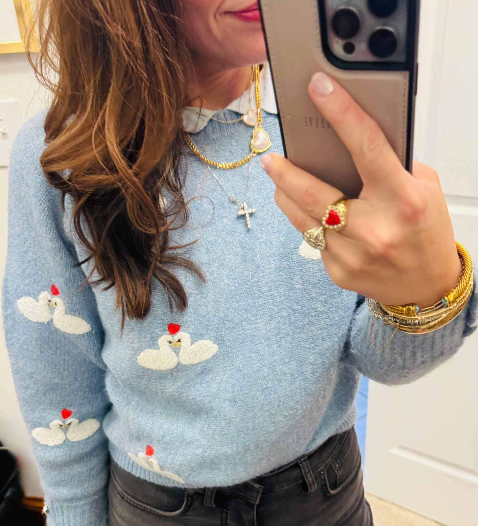 I get SO many compliments on my swan sweater 😍😍😍 $24 and so soft!!! I also love this heart ring so much!!! 

#LTKValentine #LTKootd #LTKOver40