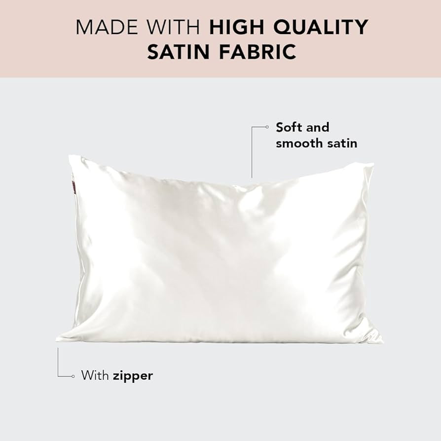 Kitsch Satin Pillowcase with Zipper for Hair & Skin, Softer Than Silk Pillow Cases Standard Size,... | Amazon (US)
