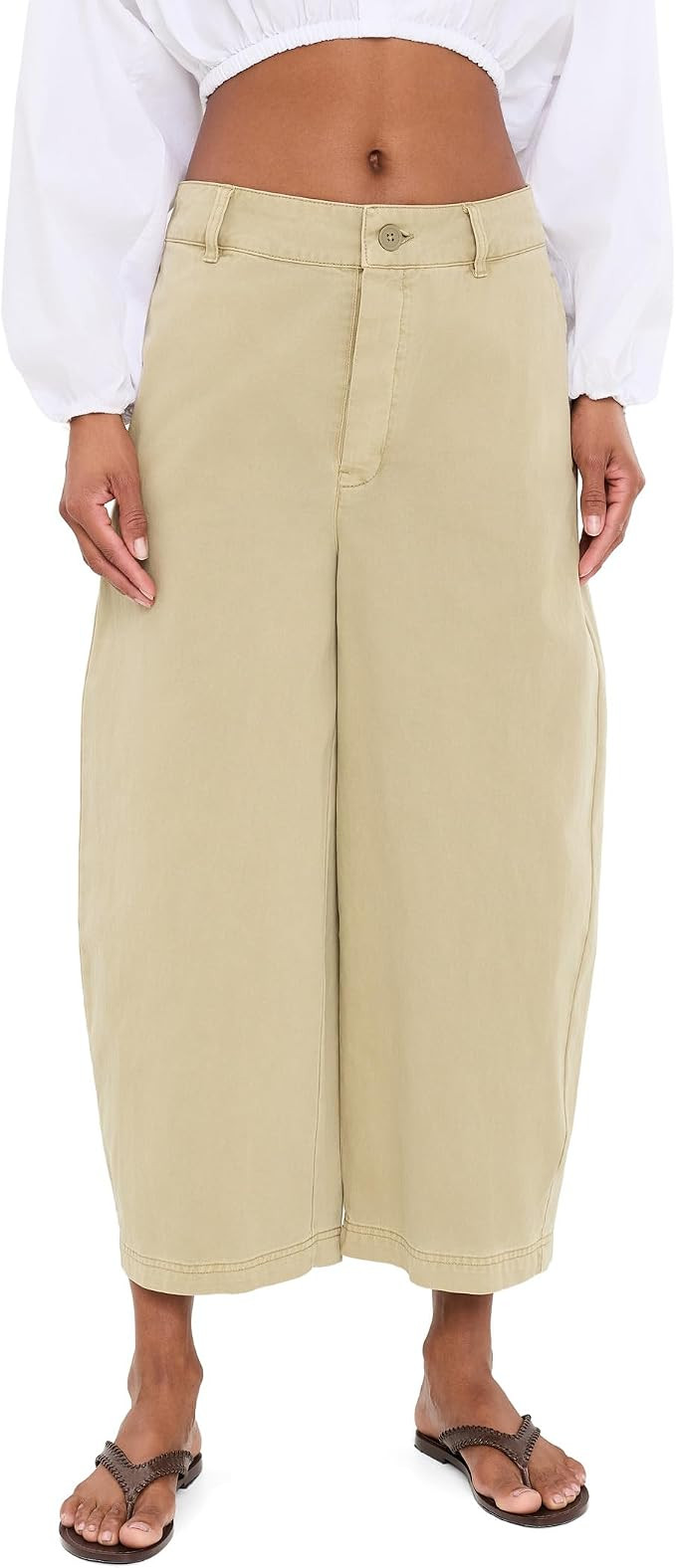 Free People Women's We the Free Lay Down Chino Trousers | Amazon (US)