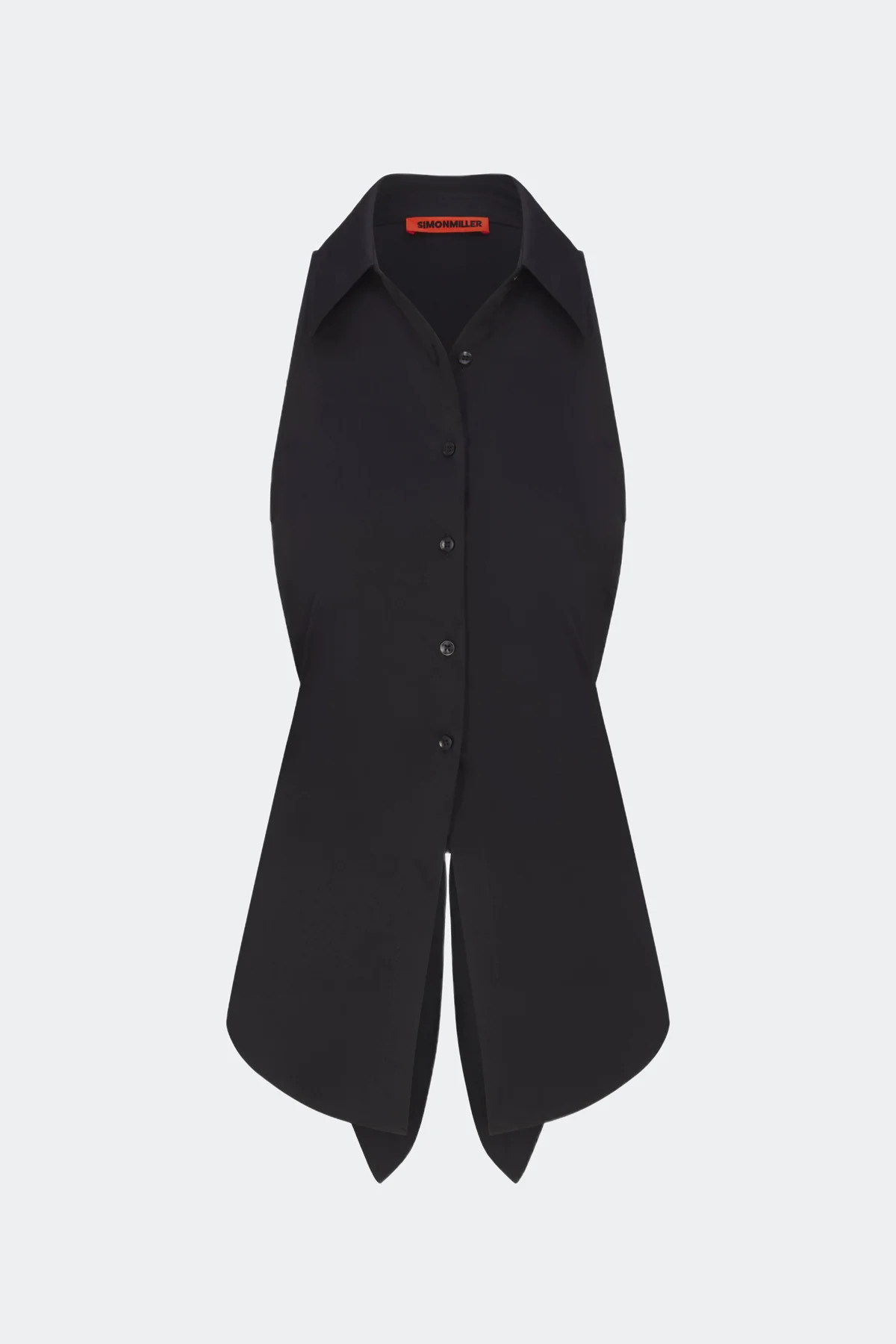 Loch
           Sleeveless Poplin Button Up In Black | Simon Miller