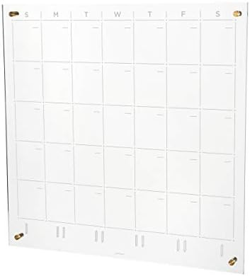 russell+hazel Acrylic Monthly Wall Calendar, Clear and Gold-Tone, Includes Wet Erase Markers and ... | Amazon (US)