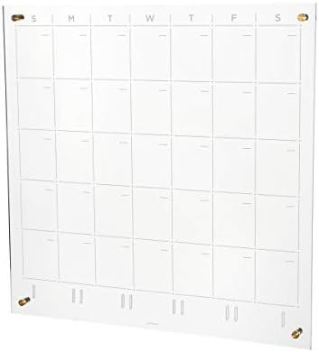 russell+hazel Acrylic Monthly Wall Calendar, Clear and Gold-Tone, Includes Wet Erase Markers and ... | Amazon (US)