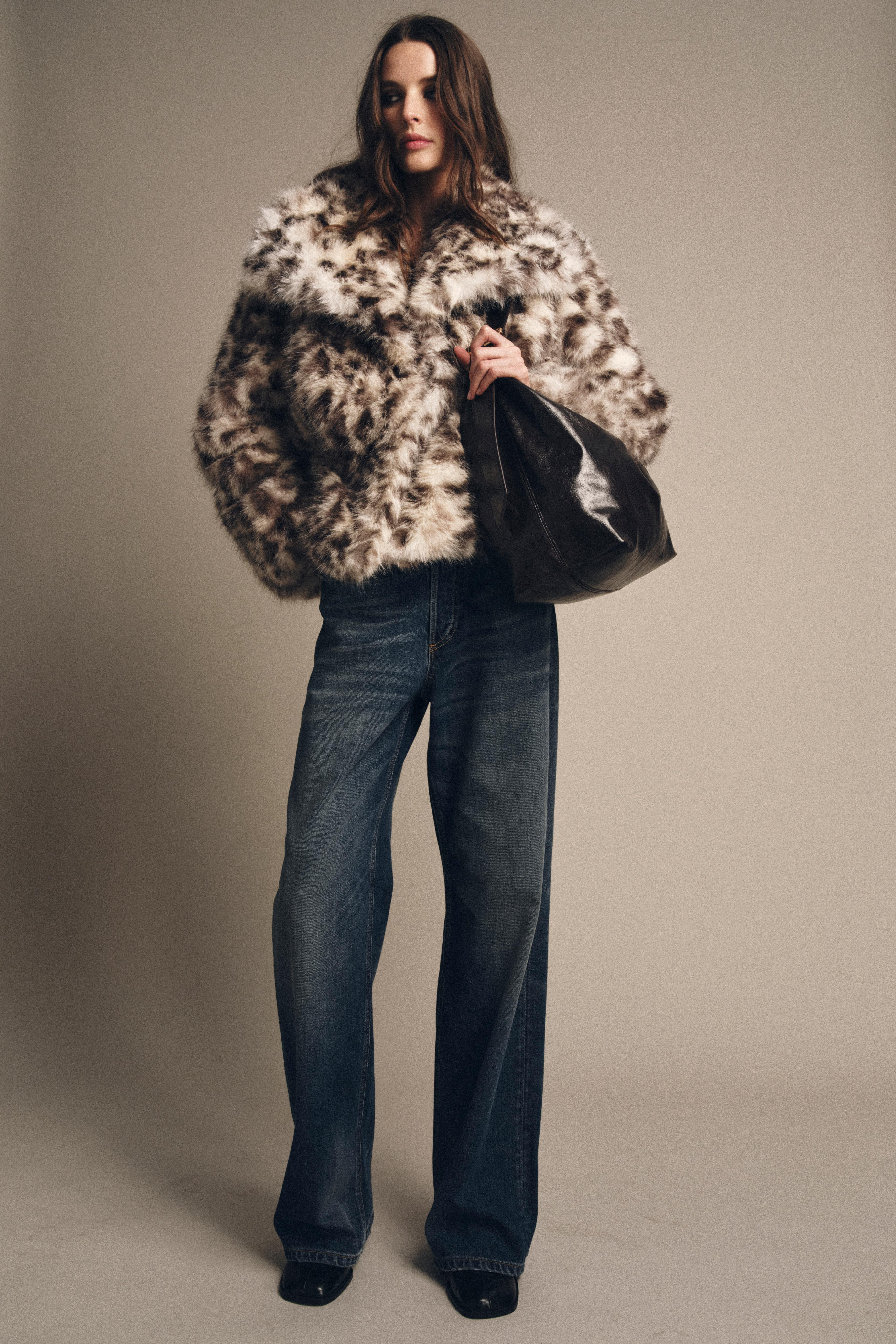 ANIMAL PRINT FAUX FUR JACKET ZW COLLECTION | Zara US