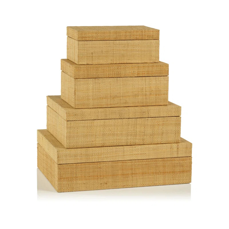 Mildenhall Natural Grasscloth Decorative Box | Wayfair North America