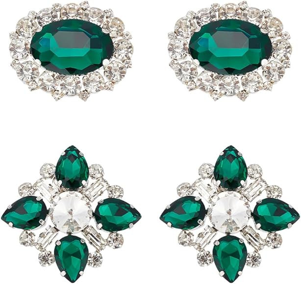 arricraft 2 Pairs 2 Styles Rhinestone Shoe Clips, Alloy Crystal Shoe Clips Metal Shoe Buckles Spa... | Amazon (UK)