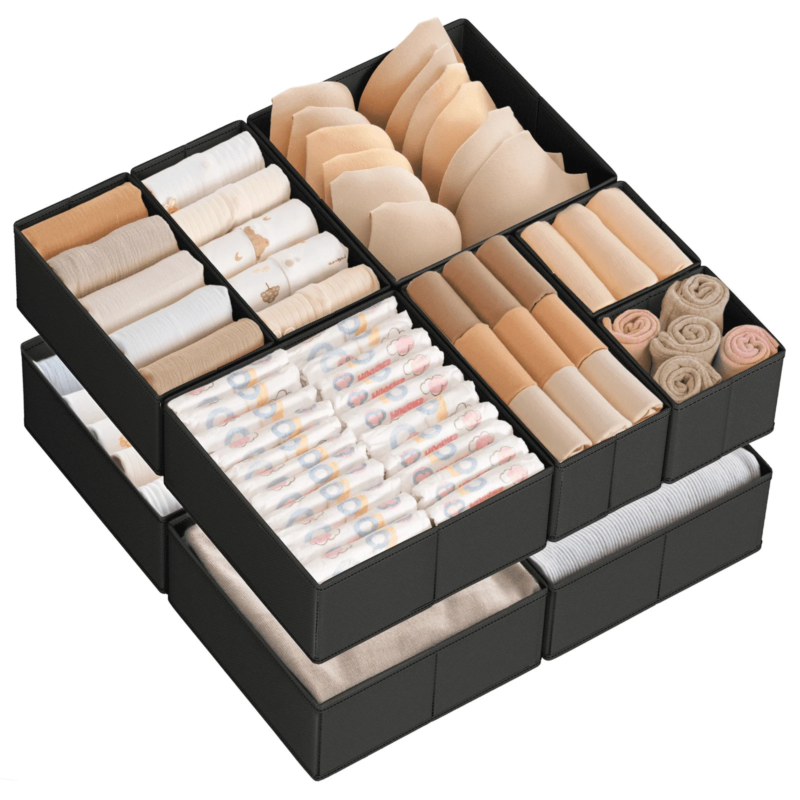 Criusia Drawer Organizer Clothes, Foldable Closet Organization and Storage for Nursery, Bedroom, ... | Walmart (US)