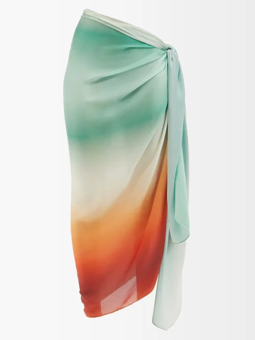 Fe Noel - Sundance Ombré-stripe Voile Sarong - Womens - Multi | Matches (US)