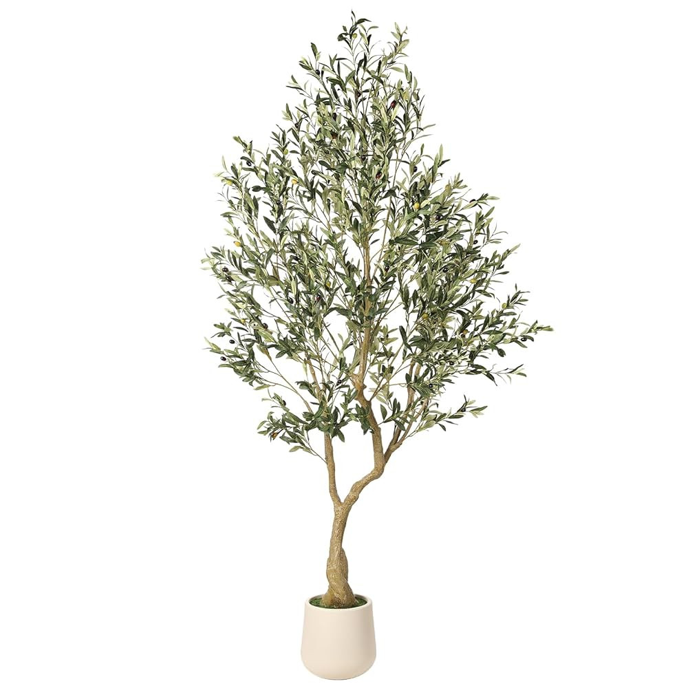 Realead 7ft Artificial Olive Tree with Tall Exquisite Planter - Realistic Fake Olive Tree with Th... | Amazon (US)