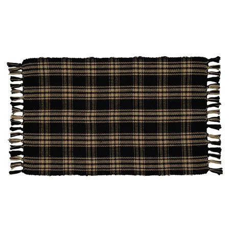 My Texas House Black Plaid Indoor/Outdoor Layering Rug, 24" x 38" | Walmart (US)